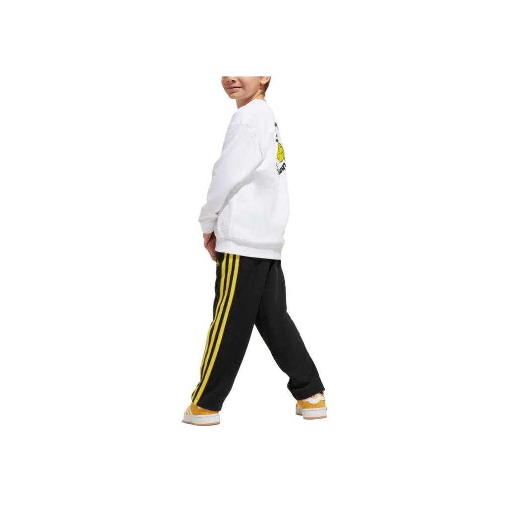 Adidas Originals X Smiley World Collaboration Casual Sports Suit Fashion Versatile Comfortable Skin-Friendly Kids suit White Black JD0431