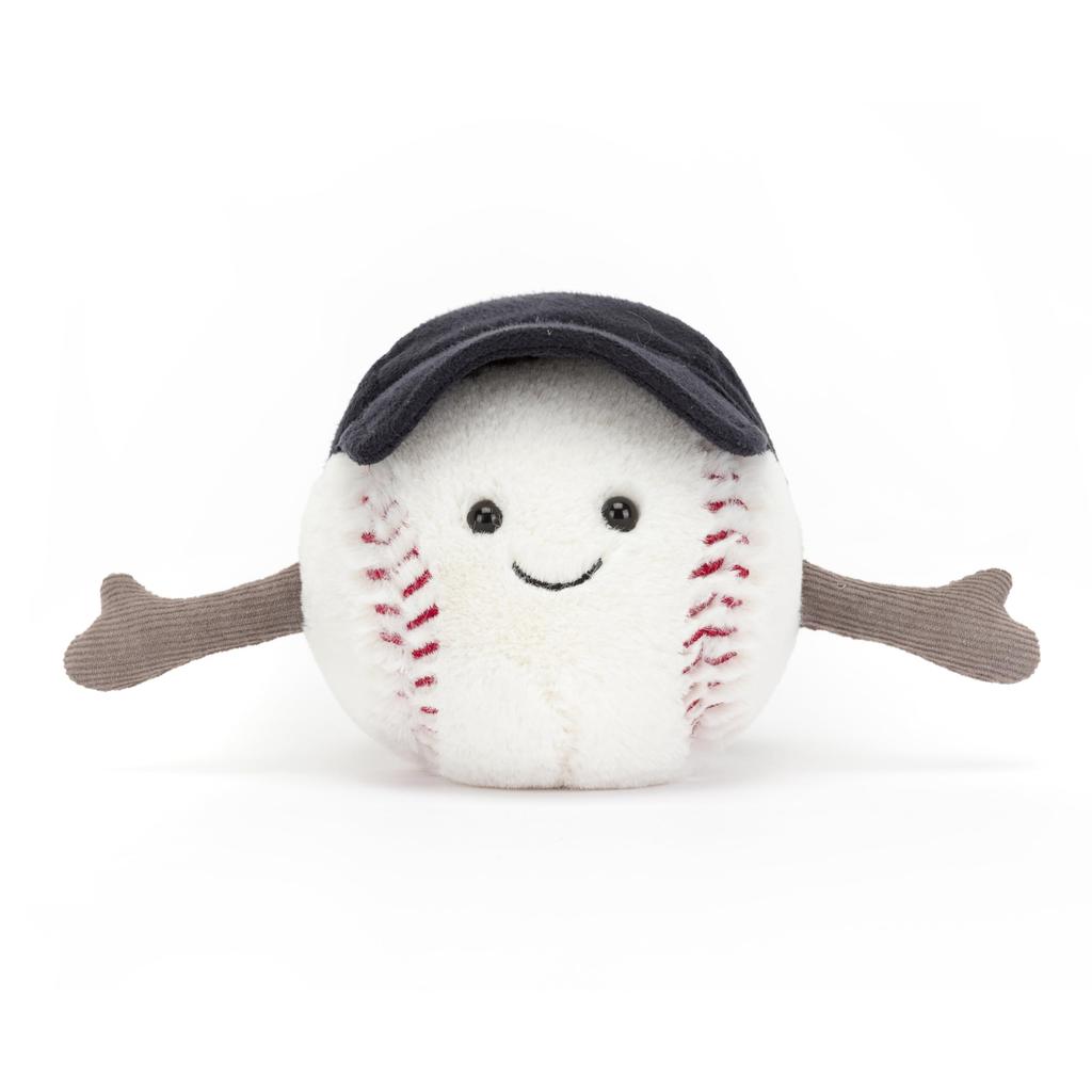 Jellycat Amuseables Baseball Plush Toy 4 Inch - Baseball Stuffed Toy for Sports Fans