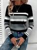 Women's Classic Striped Print Long Sleeve T-Shirt, Elegant Design, Comfortable Wear, Casual Versatile Style, Chic Look, Suitable For Daily, Autumn