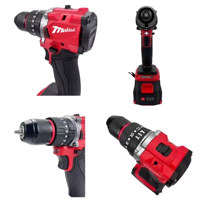 Small Electric Drill 150N.m Brushless Cordless Impact Drill of Decoration Team Uses 18V Milwaukee Battery PIN Power Tool