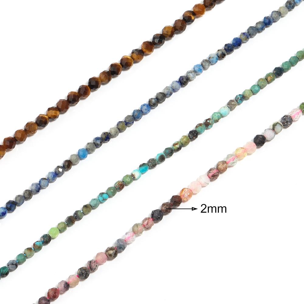 1 Strand Colorful Faceted Natural Stone Beads Loose Beads for Jewelry Making Spacer Beads DIY Bracelet Necklace Accessories