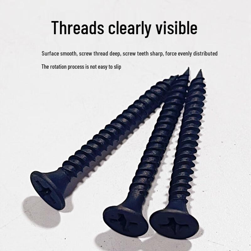 Black Phillips Flat Head Drywall Screws, Carbon Steel