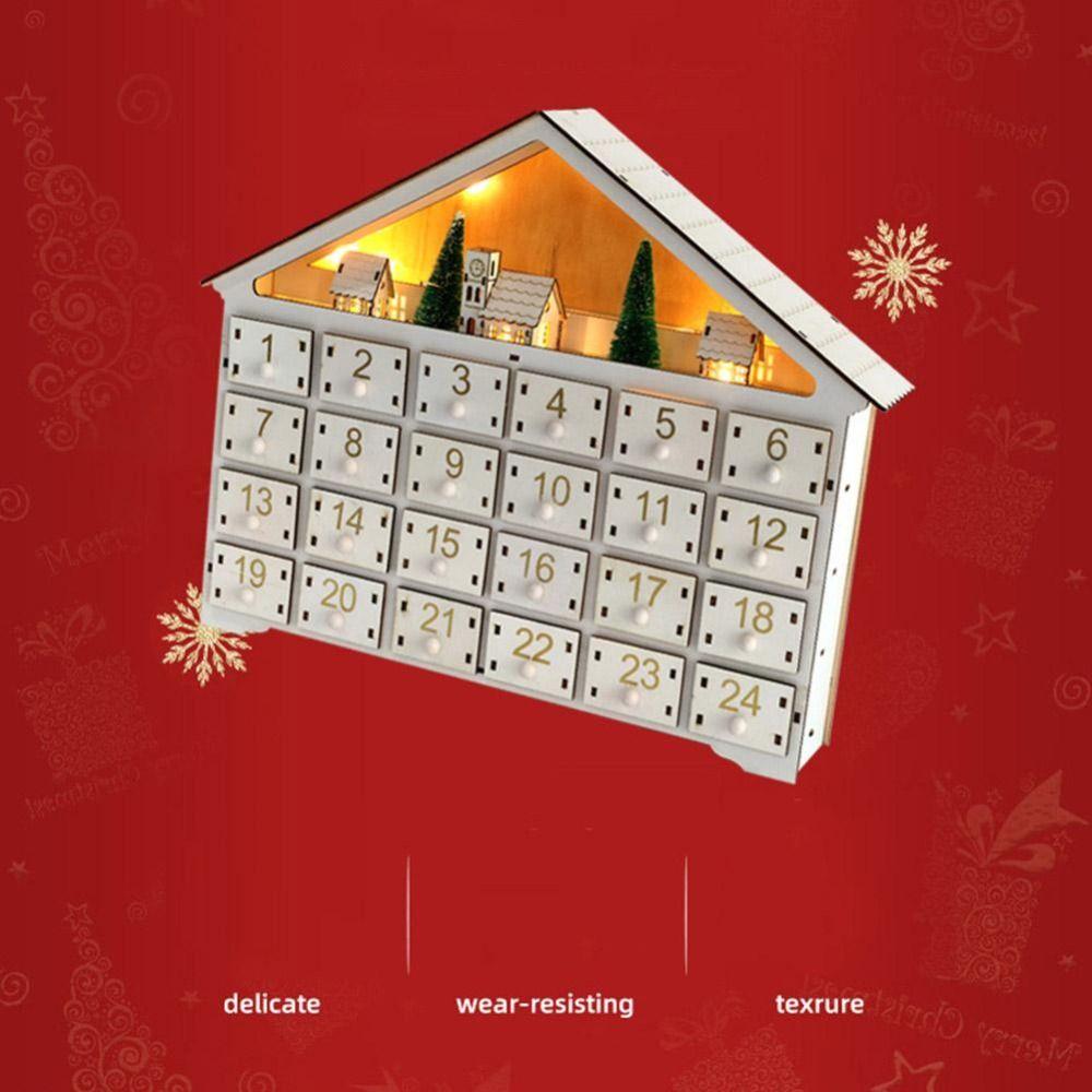 24 Days Countdown Christmas Advent Calendar Refillable Wood Christmas Calendar