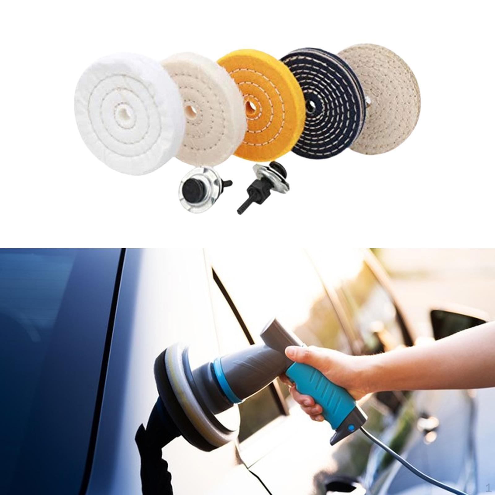 

5 Pieces 4 Buffing Polishing Wheels and 1/4 Shank Sturdy Easy to Use Accessories