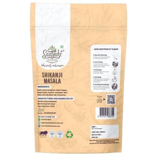 Saatyaki Naturals Shikanji Masala -50gm | Pure and Natural Ingredients| Tangy & Refreshing Summer Drink | Nimbu Pani Powder | No Preservatives