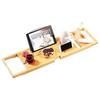 VaeFae Bamboo Bathtub Caddy Expandable Bath Tray for Bathtubs with Upgraded Wine Slot and Book Perfect for 1 or 2 People Tray, Holder,