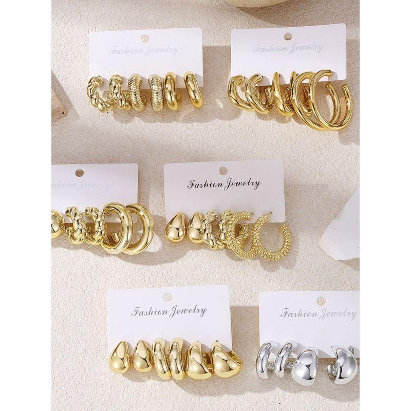 Water Drop Hoop Earrings Accessible Luxury Fancy Earrings Female Earclip Earrings 2024 New Arrival Simple Bracelet Fashion Gold Earrings