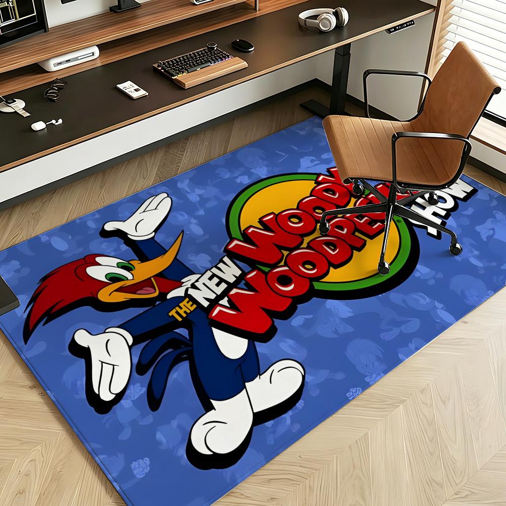 Cartoon W-Woody W-Woodpecker Floor Mat Soft Flannel Entrance Door Mat Non Slip Absorbent Bathroom Bedroom Floor Rug