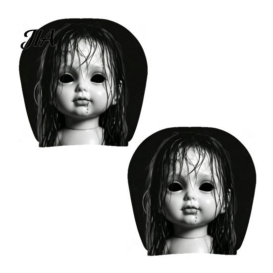 Anti-fouling Car Seat Protectors 2Pcs Ghost Face Headrest Covers, Halloween Horror Decorations, Easy Installation Sleeves Universal Fit Washable