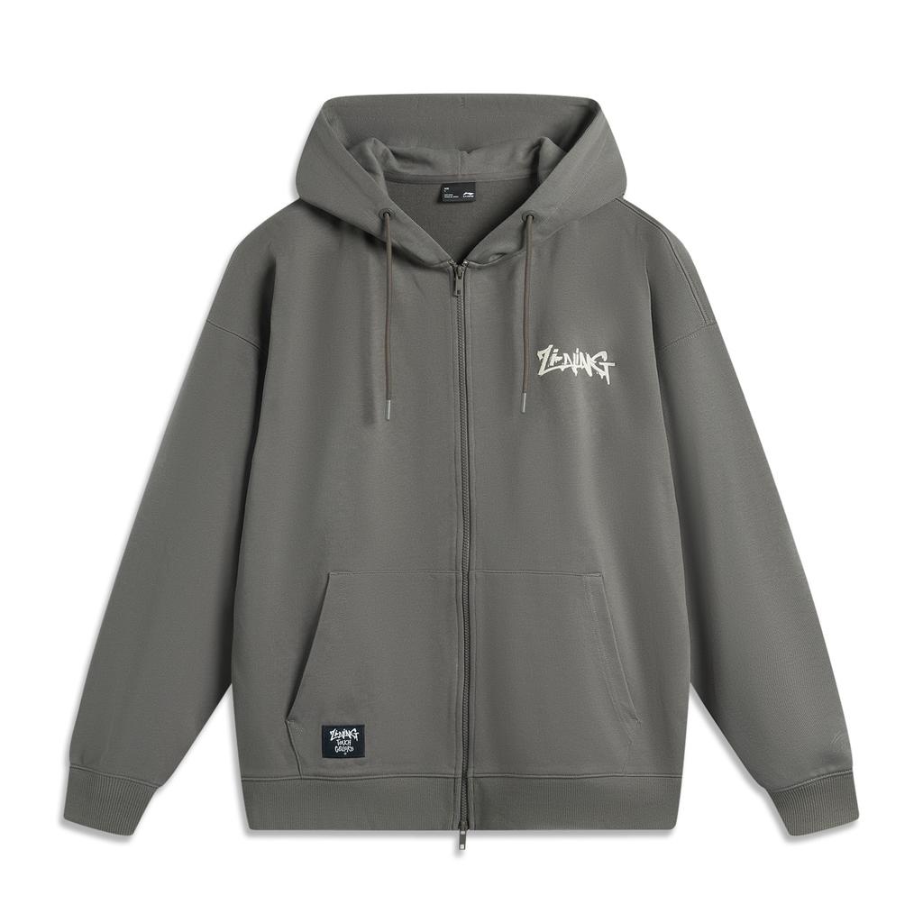 Li-Ning Sports Lifestyle Series Letter American Retro Minimalist Trendy Zipper Hoodie Comfortable Breathable Versatile Loose Sweatshirt AWDV391-4