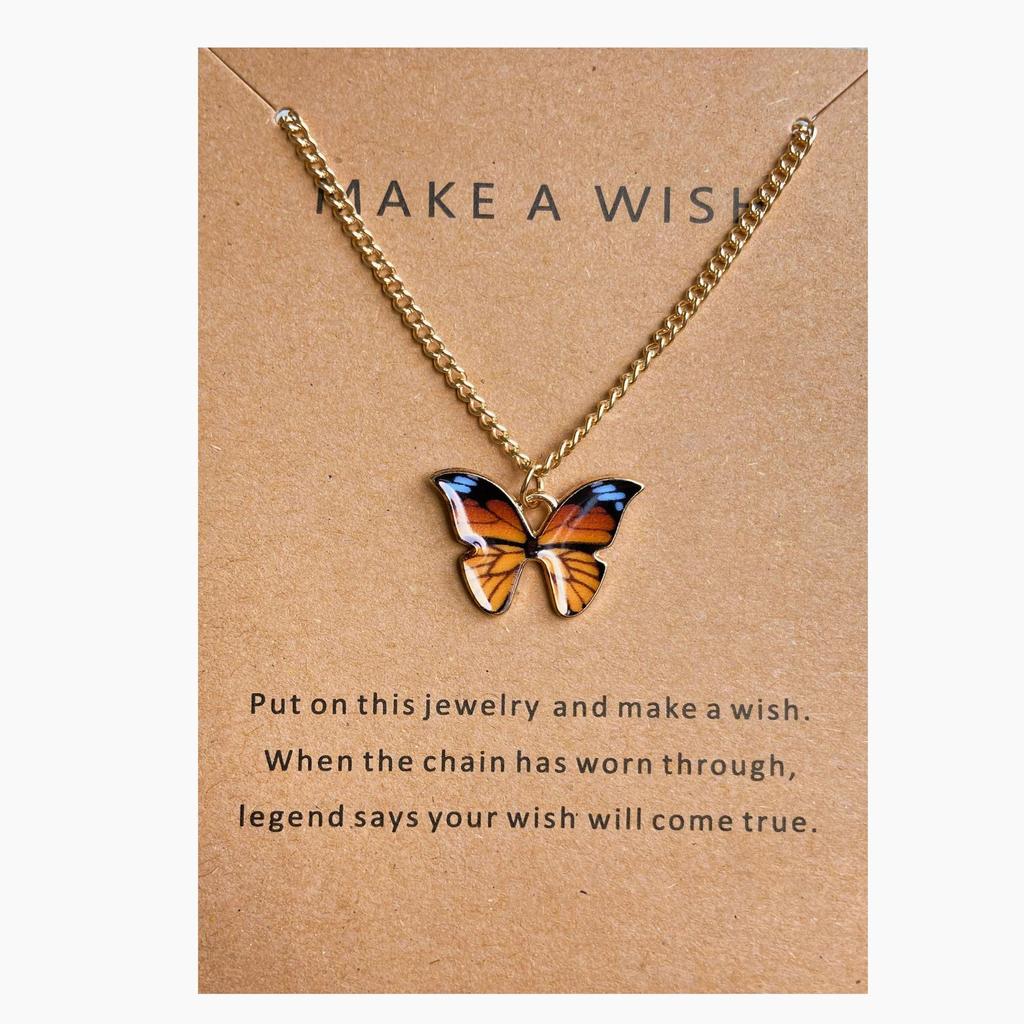 European and American Hot-selling Bohemian Alloy Butterfly Pendant Necklace Pendant Set Collarbone Chain Jewelry Card Pack