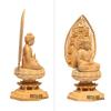 Hanro Art Sculpture Buddha Statue Yakushi Nyorai Buddhist Altar Buddha Ornament Made of Cypress Wood Good Health Feng Shui Praying Protection from