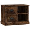 Bedside Table - Maison Exclusive - Smoked Oak - 2 Drawers & 2 Compartments - 60x35.5x45 Cm