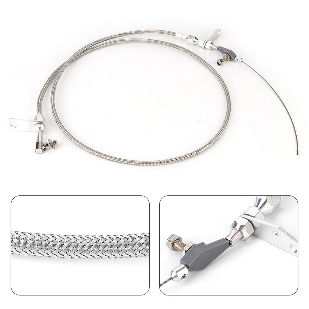 Transmission Kickdown Cable Kit Stainless Braided Kick Down Detent Fits for Chrysler