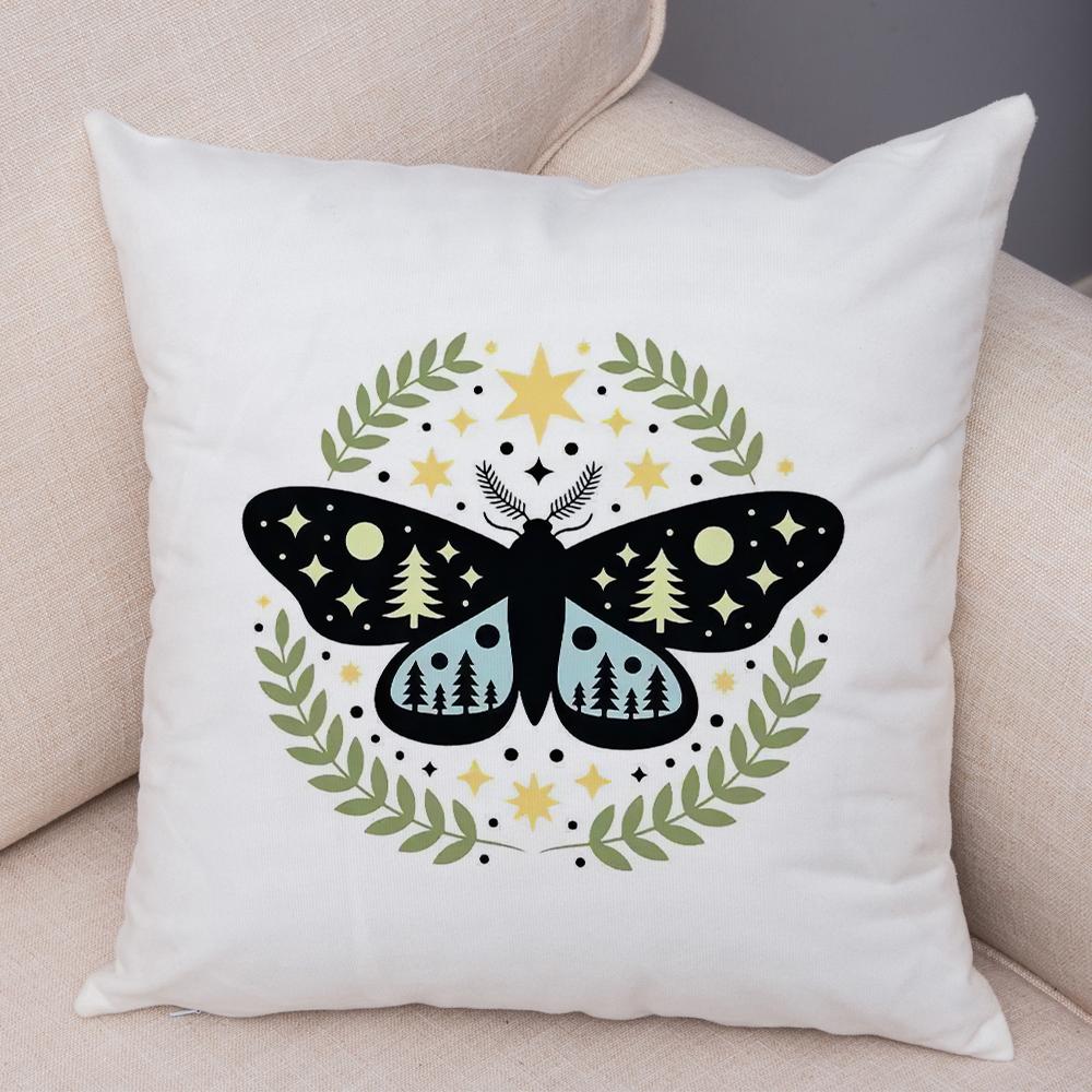 In Darkness She Glows Pillowcase Double Print Shine Within Cushion Cover Soft Plush Butterfly Heart Wreath Pillowcase for Sofa 40x40cm 16x16in