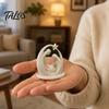 Small Desktop Art 3D Printed Holy Family Ornament, Abstract Crescent Sculpture with Statue Star, Religious Decoration for Christmas Fireplace