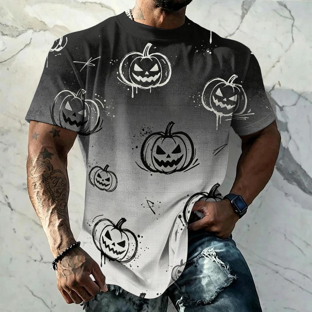 Men's Halloween Vintage Graphic T Shirt Loose Fit Breathable Short Sleeve Summer Sports Streetwear Casual Everyday Top