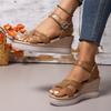 Summer new holiday slope heel with sandals casual versatile fashion platform beach shoes
