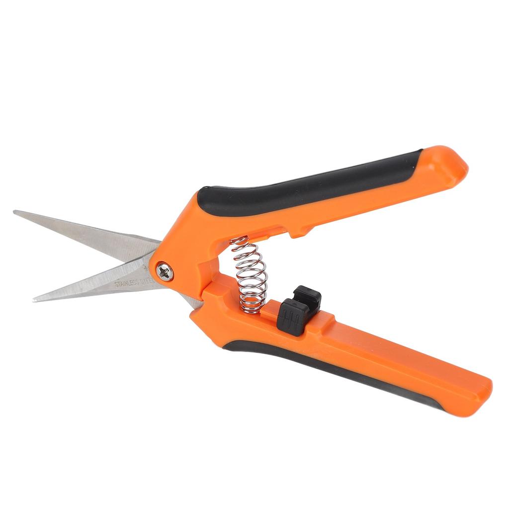 Garden Shrs Spring Loaded Side Locking Automatic Push Stainless Steel Garden Scissors