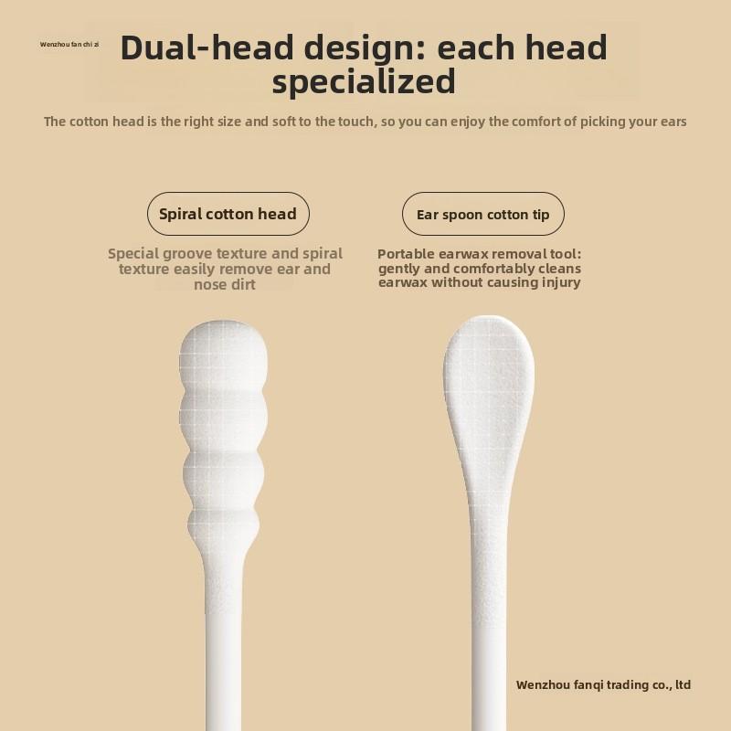 Cotton Swab for Household Use - Double-ended Small Head Box Packaging - Ear Cleaning - Environmentally Friendly - Multi-purpose Cotton Swab