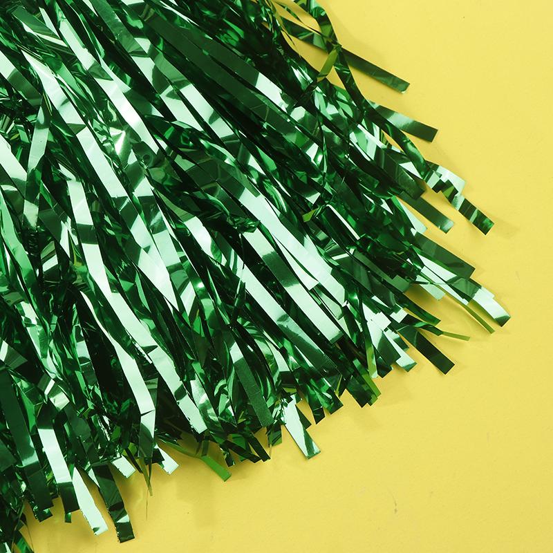 1Pair Cheerleading Pom Poms For Kids Adults Non-Fading Metallic Streamer Pompoms Cheerleader Hand Flowers Dancing Team Sports