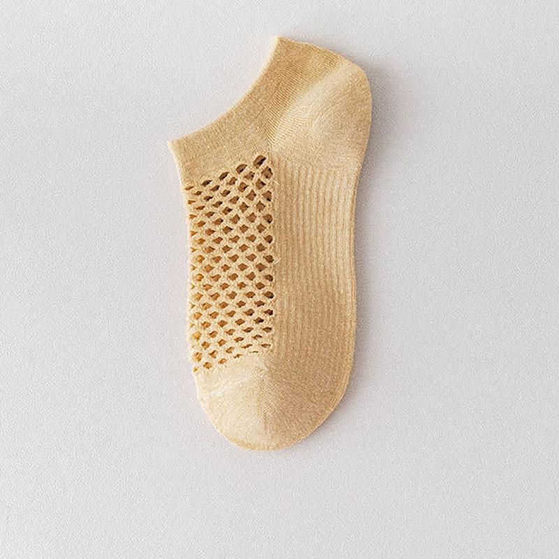 Summer Women's Short Socks Breathable and Sweat-absorbent Boat Socks Clogs Solid Color Japanese Style Mesh Short Socks for Women