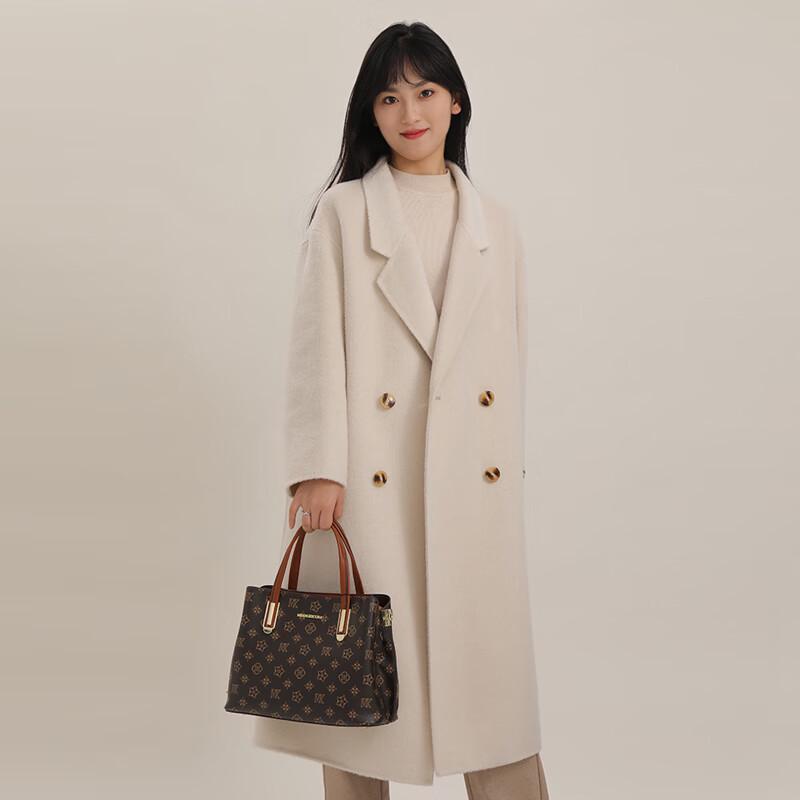 Eleganter Wollmischmantel in koreanischem Stil, mittellang