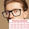 TR90 Big Square Reading Glasses For Men Blue Light Blocking Transparent Presbyopia Glasses Lightweight Durable