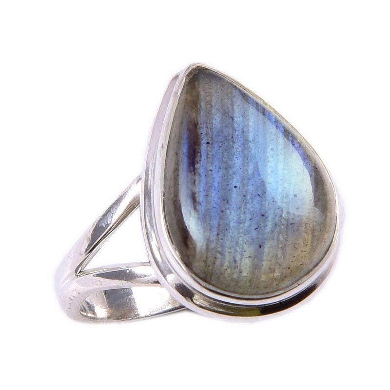Natural Labradorite Gemstone 925 Solid Sterling Silver Jewelry Ring Size 7 u7t31