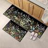 1/2 pcs Multicoloured Floral Kitchen Floor Mat, Soft Non-Slip Washable Long Carpet, Vintage Kitchen Home Decor