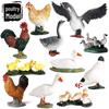 Children's Poultry Animal Model Set: Rooster, Duck, Goose, Hen Ornaments for Sand Table Scenes