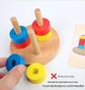 Montessori Colorful Stacking Rings - Interactive 3D Puzzle & Brain Training Wooden Toy for Kids