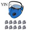 Scut de Protecție Facială Reutilizabil Mască de Praf cu Filtru de Carbon cu Ochelari Reglabili, 6 Straturi 10 Filtre, Valvă de Respirație, Ochi