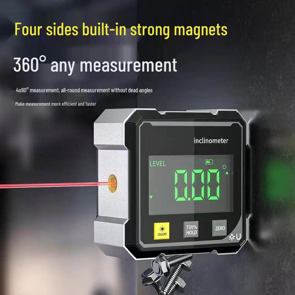 Digital Magnetic Inclinometer with 360° Laser Level