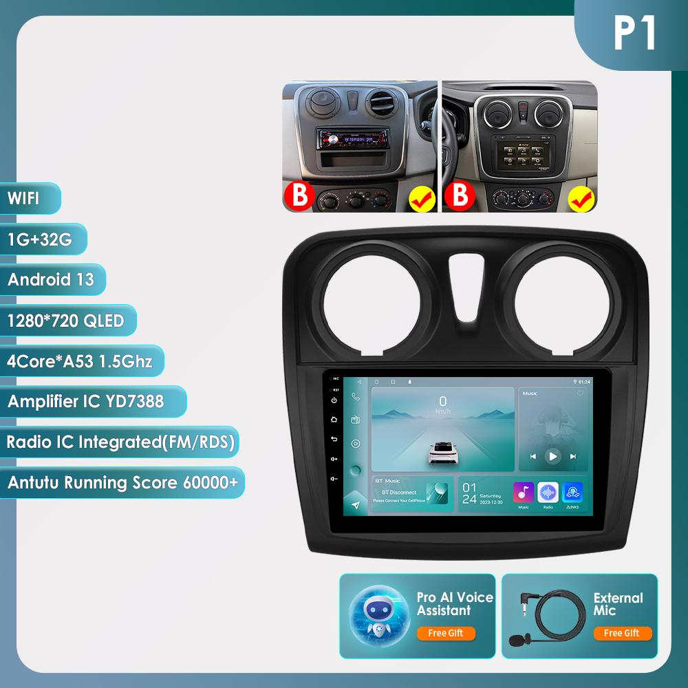 OSSURET Carplay 4G Android 13 автомобильное радио для Renault Logan 2 2014 - 2019 Sandero 2 мультимедийный видеоплеер GPS 2din Автомагнитола 7862 интеллектуальный экран