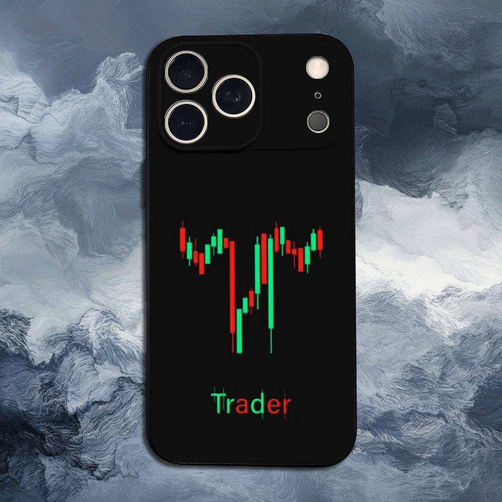 Day Trading Day Trader Trader Case For iPhone 15,16,12,14,17,13,11,Plus,Pro Max,8,7,XR,SE,XS,X,Mini,Soft Silicone Black