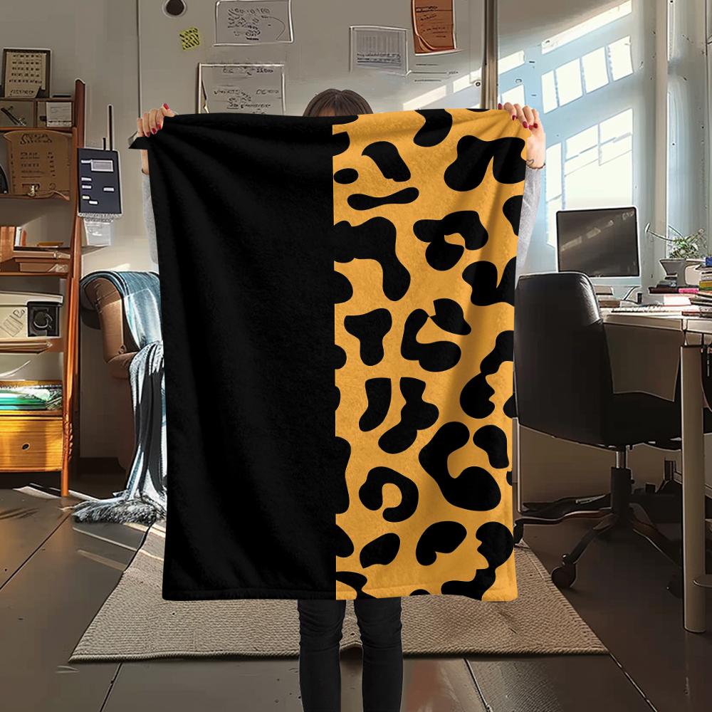 Leoparden- und Kuhmuster Flanelldecke, Hohe Qualität, Bequem für alle Jahreszeiten, Heimdekoration, Wärme und Komfort, Perfekt für Weihnachtsgeschenke