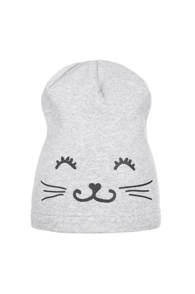 Czapka dziewczęca beanie kitty grey