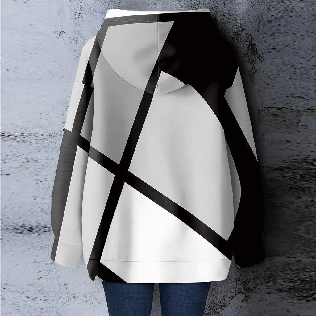 Damen Sweatshirt mit Blumenmuster, locker, lässig, langärmlig mit Kapuze