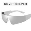 Y2K Randlose Futuristische Wrap-Around Sonnenbrille Damen Herren Trendy Cyberpunk Visier Sonnenbrille Monoblock Cyclops Shades Gafas De Sol