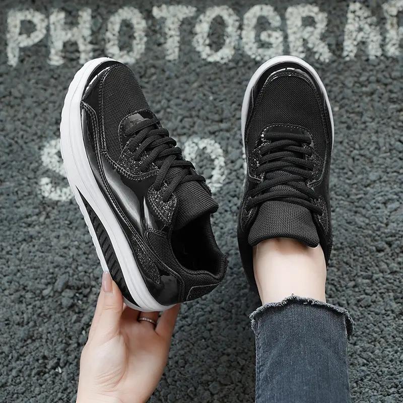 Mesh Breathable Women Casual Sneakers Lace-up Vulcanized Shoes Ladies Platform Sneakers Female Shoes