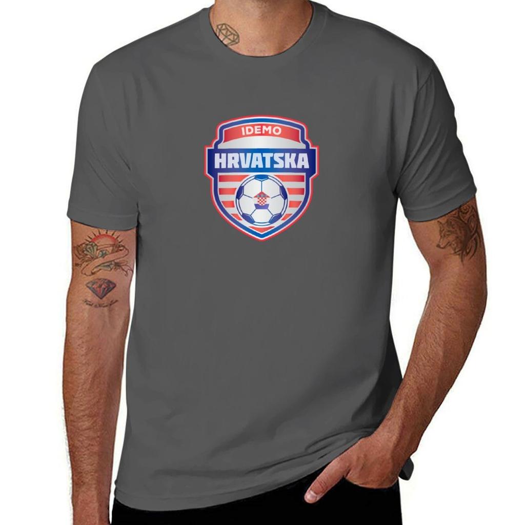 Idemo Hrvatska Croatia Football Soccer TShirt Basic Simple Casual Short Sleeve Tee