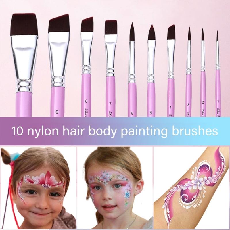 10 Pcs Artist Paint Brushes Paint Brush Set Watercolor Acrylic Paint Brushes Drawing Supplies for Body Face Painting