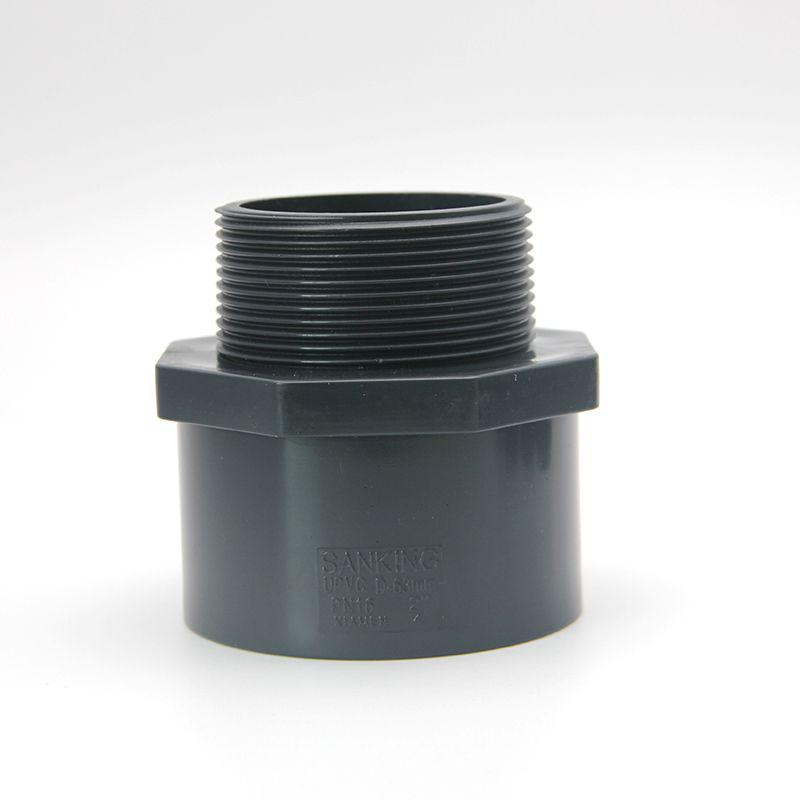

Sanlin PVC Male Thread Straight Connector for Water Pipes External Thread, Dark Grey, Inner Diameter 20mm
