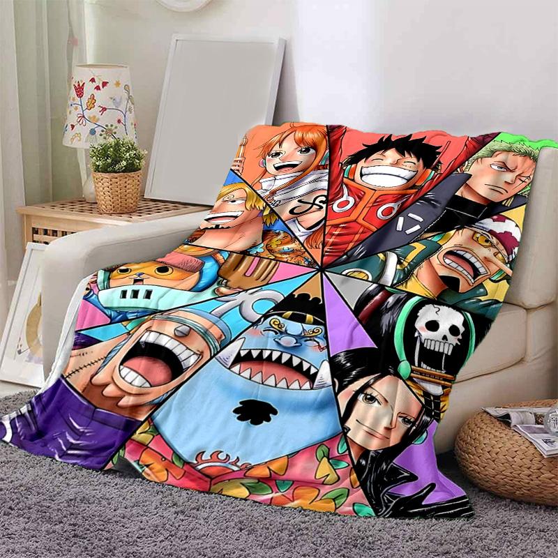 1pc One Piece Adventure Soft Throw Blanket Flannel All Season Light Weight Living Room/Bedroom Warm Blanket. M7270148
