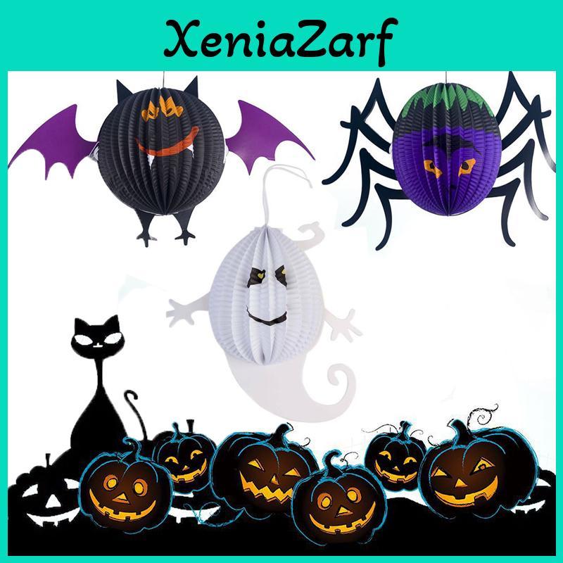 Lantern Halloween Paper Pendant Hanging Decoration 3d Spooky Spider Bat Ghost