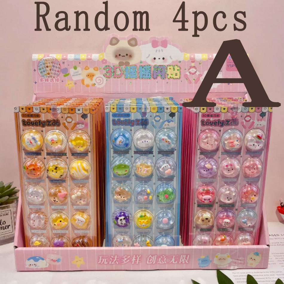 New Shake Flash Sticker 3D 3D 3D Relief Sticker Candy Crystal Sticker Children'S Toy Decorative Sticker Reward Gift
