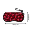 Lovely Red Hearts Pattern Soft Sunglasses Case,Portable Lightweight Eyeglasses Pouch,Protective Spectacle Bag for Women Girls Travel