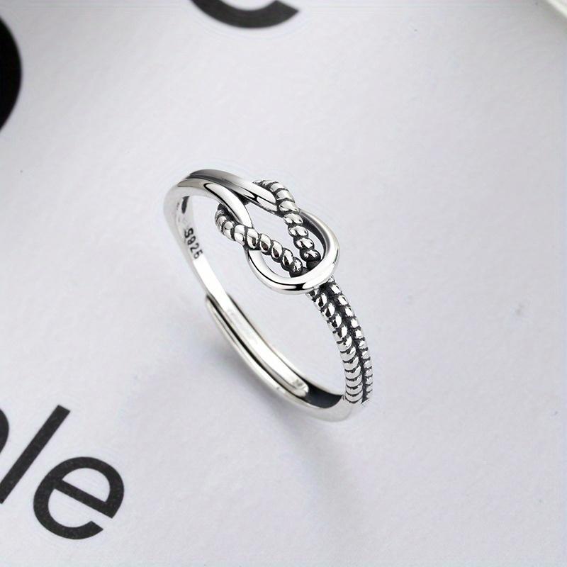 925 Sterling Silver Ring Vintage knot design Adjustable ring Unisex Daily jewelry and accessory coordination 2.0 Gram/ 0.07 Ounce