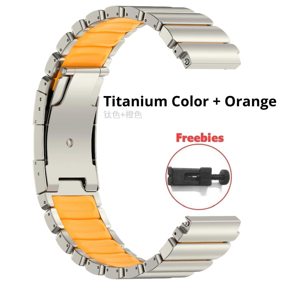 22mm Titanium Metal Band for Huawei Watch GT6Pro GT6 GT5/4 46mm Ultimate Luxury Rubber Strap For Amazfit Watch Balance Active 2
